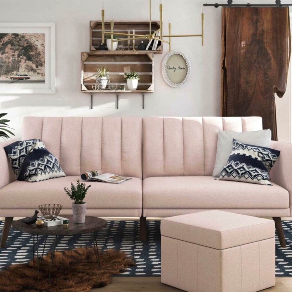 Baby Pink, fold out Love Seat.